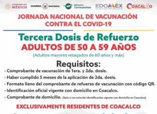 Coacalco Anuncia Dosis de Refuerzo para Adultos de 50 a 59 Años